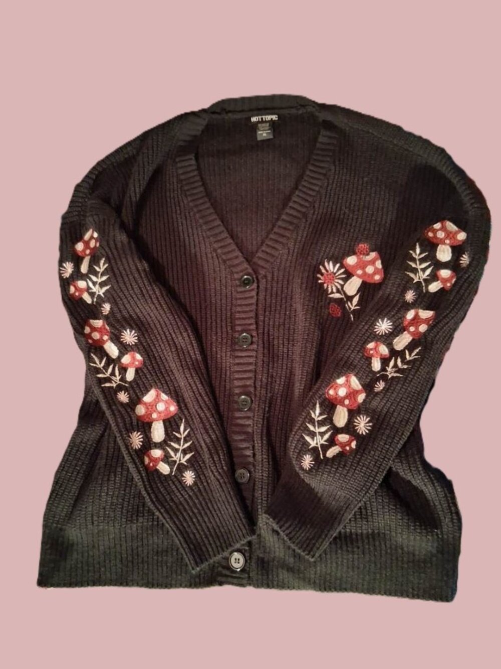 Women's Hot Topic Mushroom Cardigan Sweater